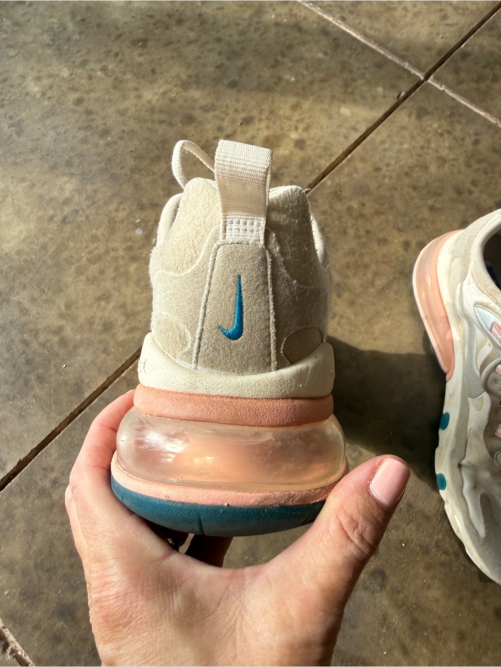 Nike Air Max 270 Women’s Sneakers - White, Light Blue & Pink Accents - Picture 4 of 8